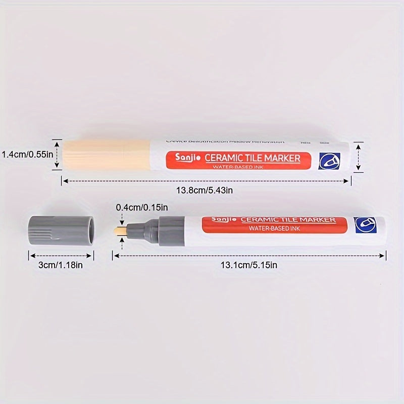 Waterproof white grout pen for repairing tile gaps, filling agents for mold prevention, and porcelain bathroom paint cleaner.