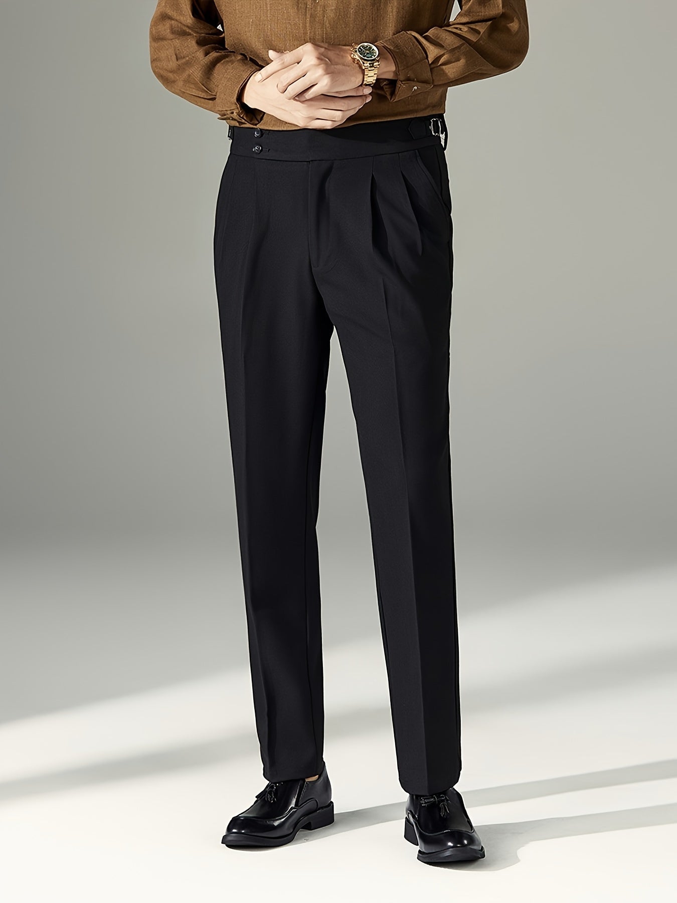 Men's versatile and comfortable straight-leg dress pants for business casual wear.