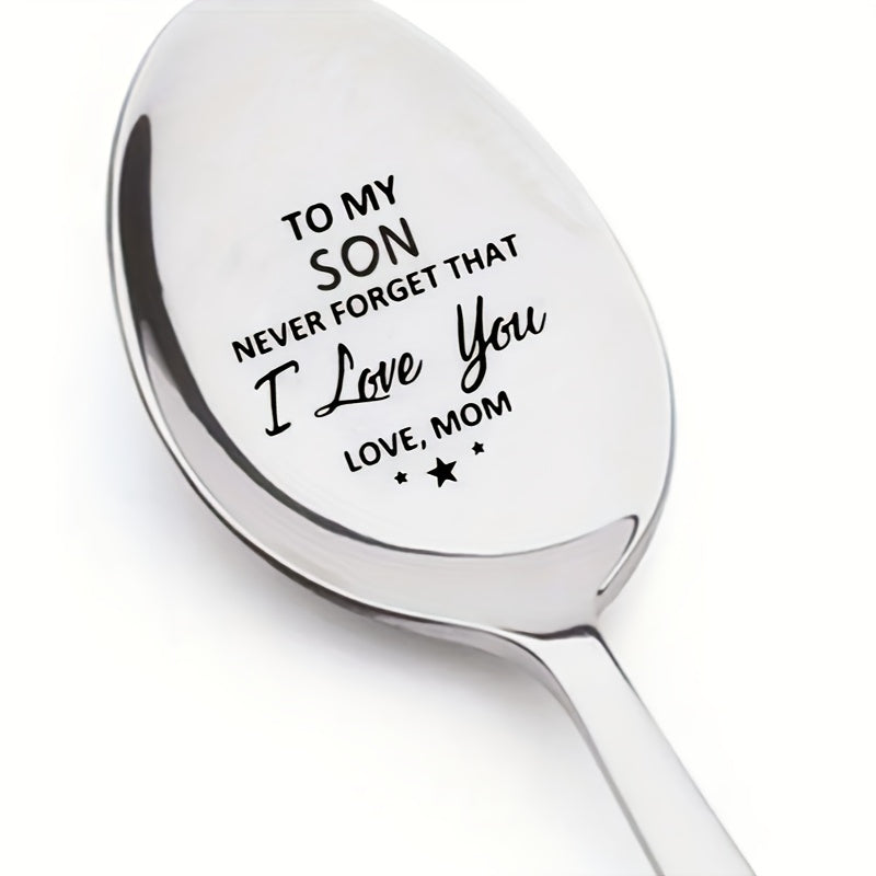 1 piece spoon for my son or daughter, a heartfelt gift to inspire and show my love. A special gift for a mother to give to her son or daughter, perfect for parties and celebrations.