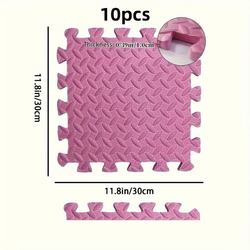 Easter Gift: 10-Pack of Foam Mats for Children Climbing with Non-Slip Anti-Fall Waterproof Technology. Mats are 30cm Long, 30cm Wide, and 1.0cm Thick, Available in 10 Colors for Arbitrary Splicing.