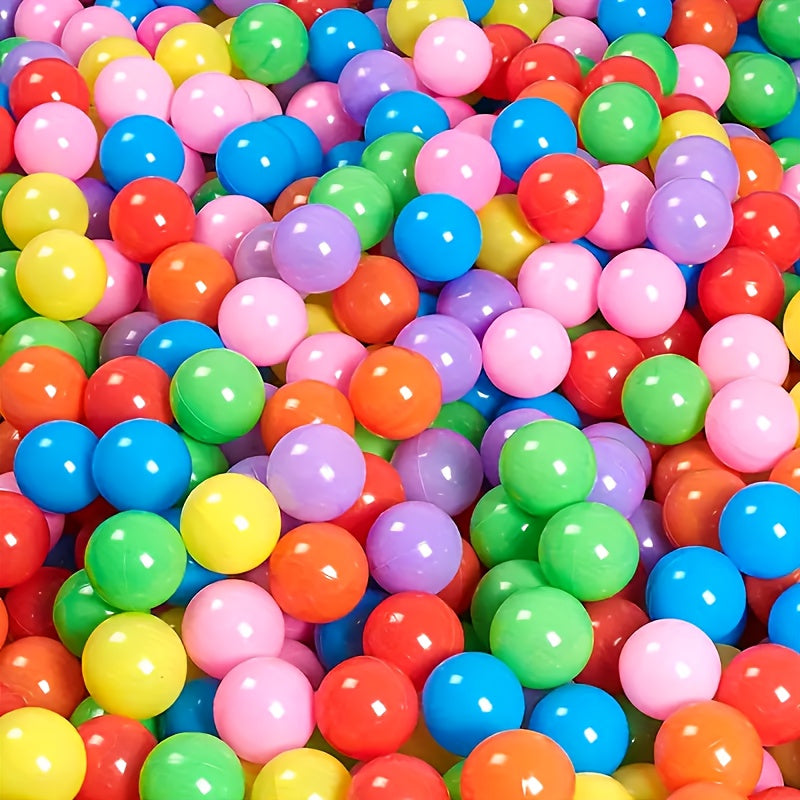 100 candy-colored ocean balls, suitable for ball pits, made from non-toxic materials.