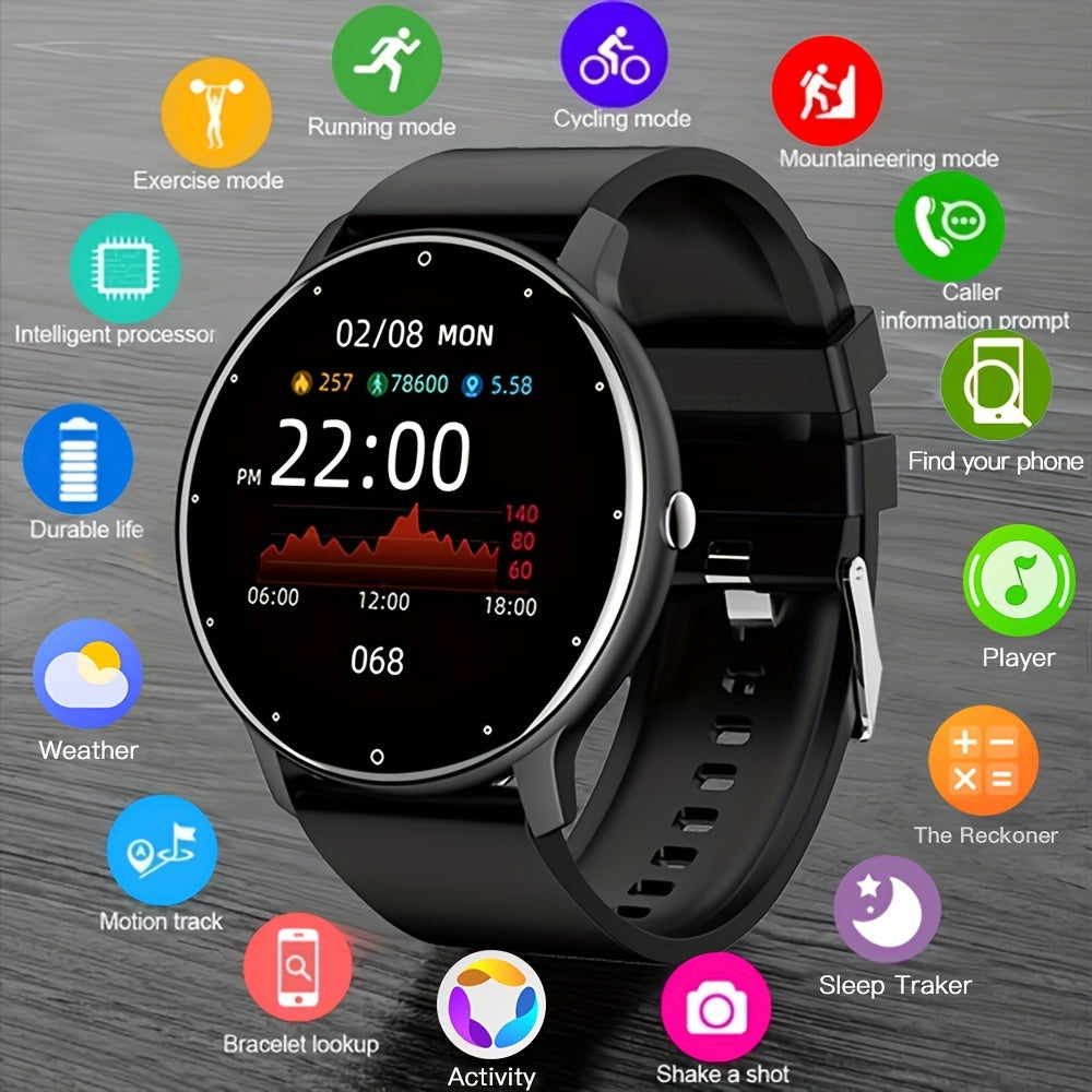 PEJE Sports Smart Watch with Touch Screen, Flash, Silicone Band, USB Charging, Wireless Functionality, Lithium Battery for Sports and Music Control.