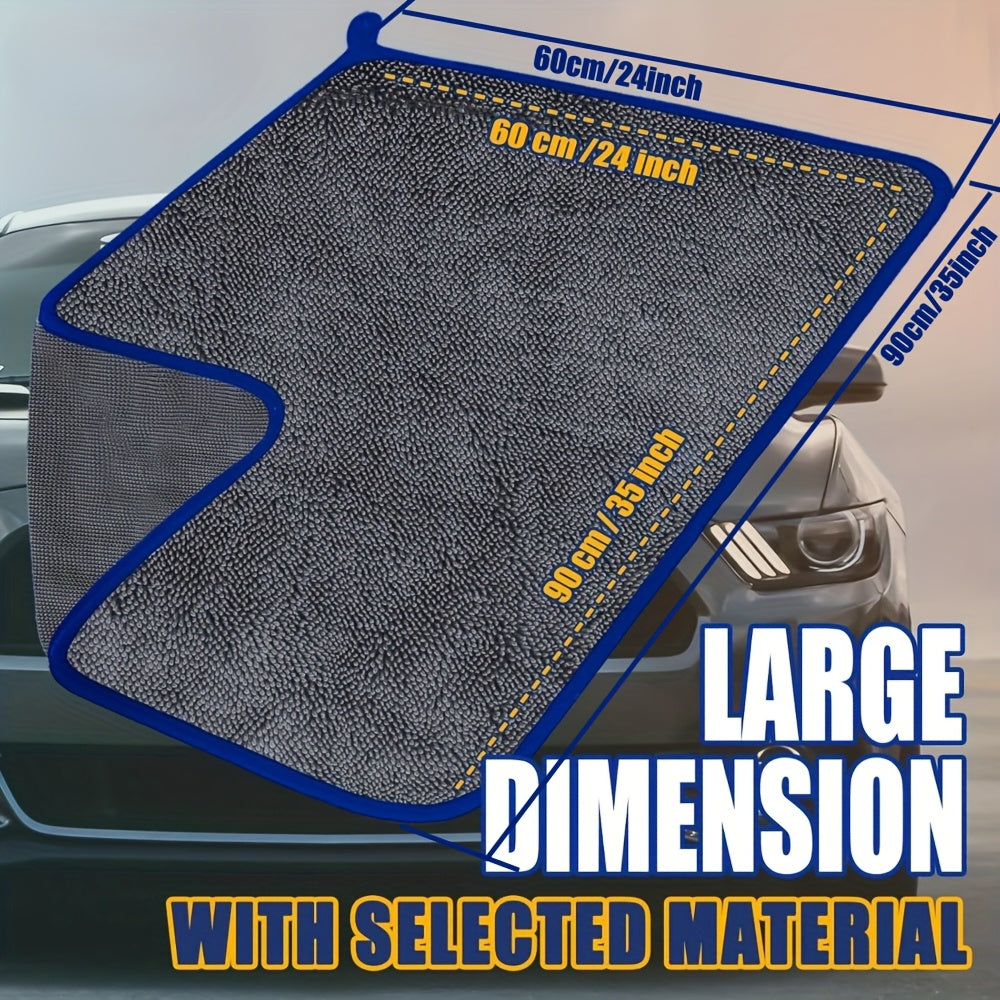 One Extra Large Car Drying Towel: Ultra-absorbent, soft, lint-free, quick-drying. Ideal for automotive cleaning. Dimensions: 60.96cm x 88.9cm, 600gsm Polyester.