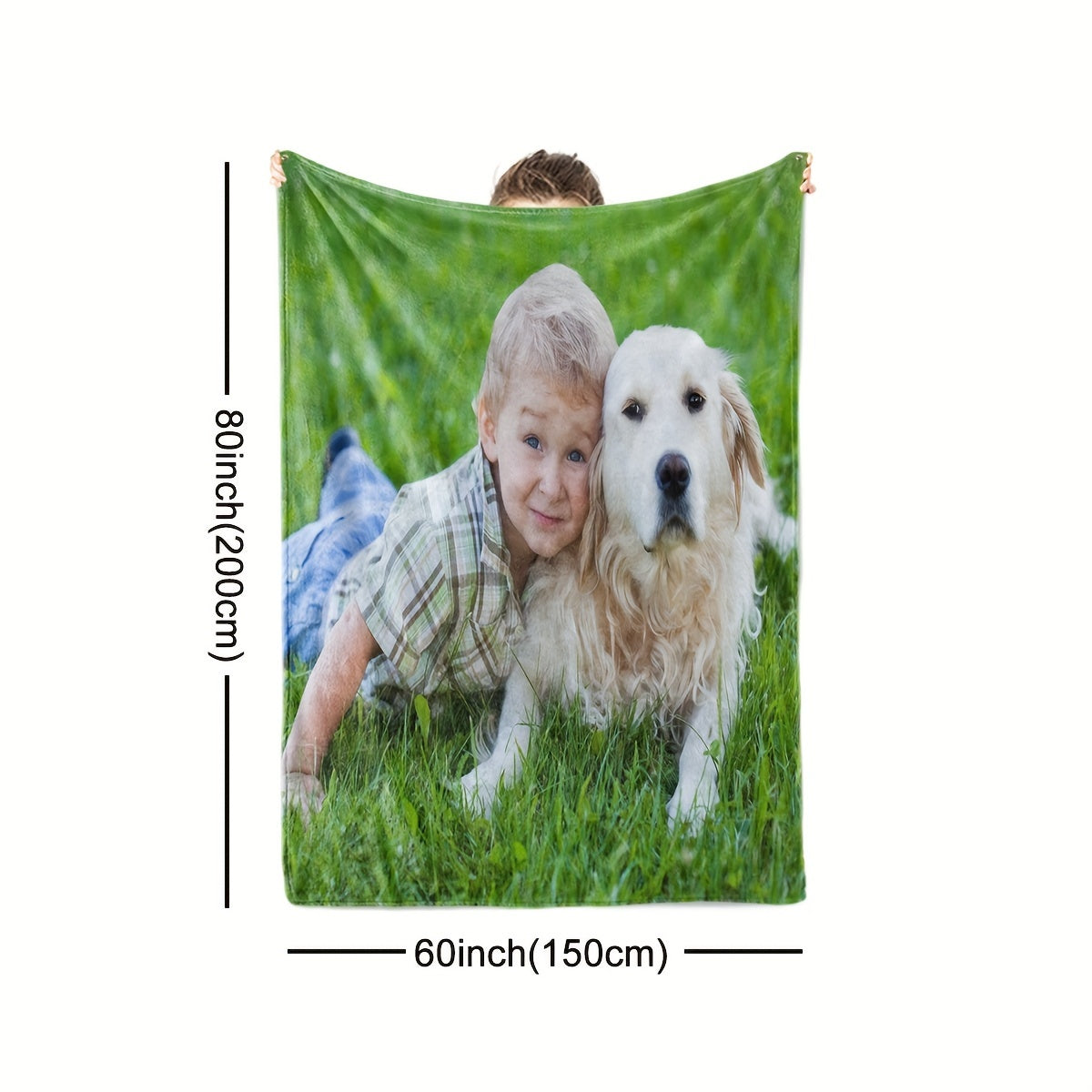 Customize your own 280g Flannel Blanket with personalized family and couple photos. This soft and cozy all-season throw is breathable, tear-resistant, and machine washable.