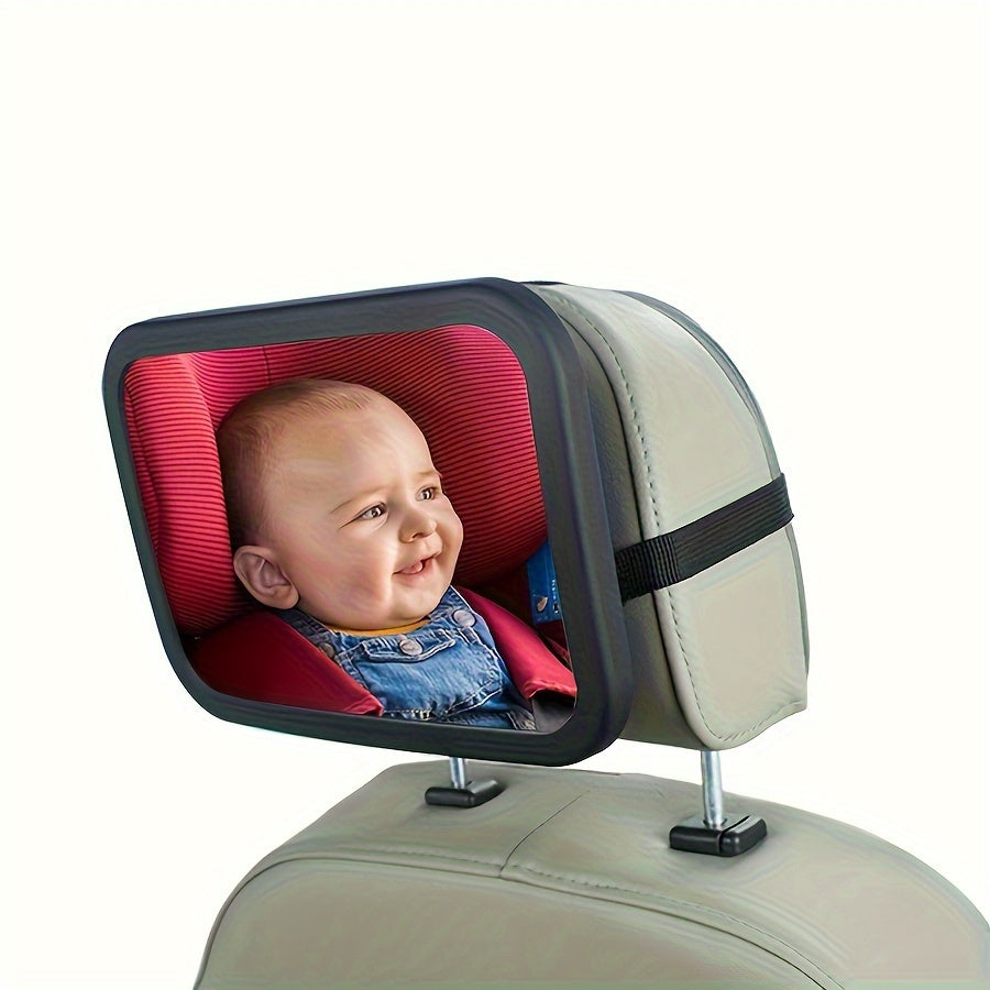 Child Safety Mirror for Car Seats - Rotates 360°, Fits All Cars, Rectangle Design, Wide-Angle View, Ideal for Kids 3-6 Years Old, Made of Durable ABS Material