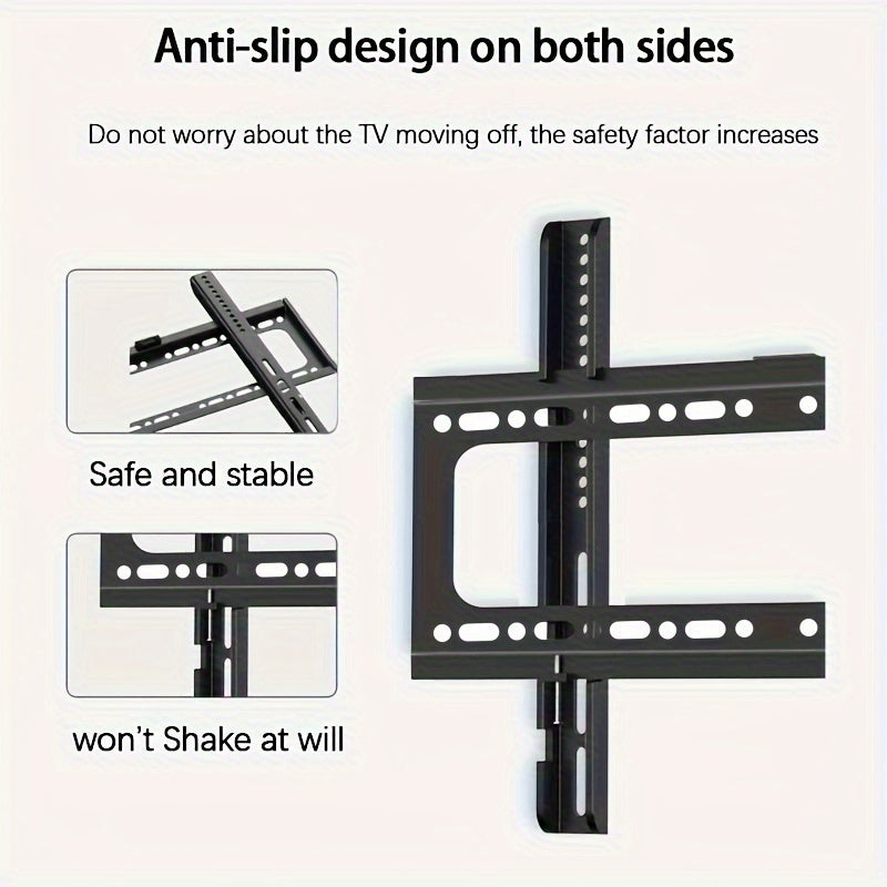 Securely mount your 26-65 inch TV screen with this fixed TV wall mount bracket. Made of durable metal, this bracket is designed to support screens with a VESA mount size of 400x400mm. With a load-bearing capacity of 50Kg/110lb, it is perfect for home or