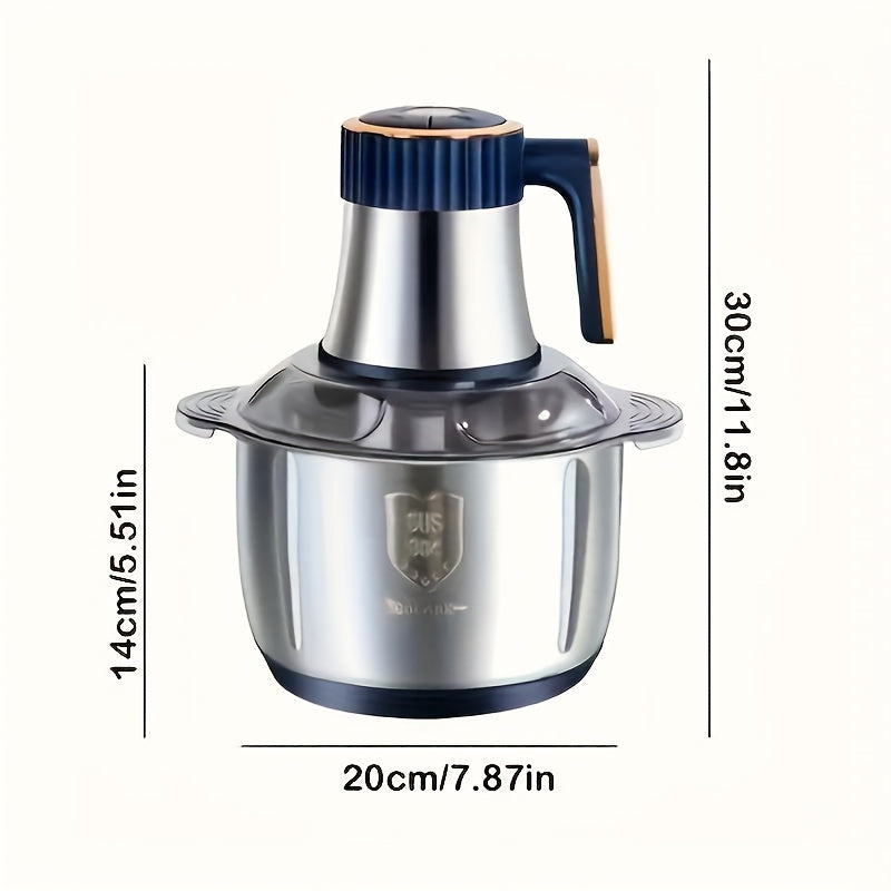 5L Stainless Steel Food Processor with 6-Blade System - Fast and versatile for chopping and mincing, ideal for winter dishes.