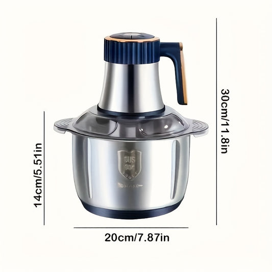 5L Stainless Steel Food Processor with 6-Blade System - Fast and versatile for chopping and mincing, ideal for winter dishes.