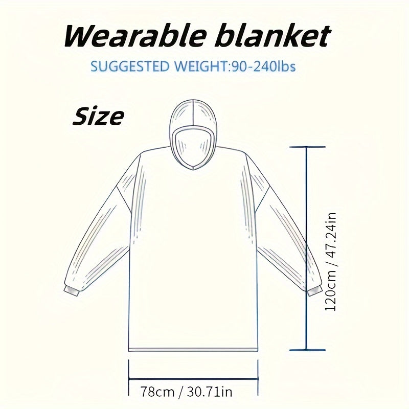 Stay cozy and warm with our Wearable Blanket Hoodie for Women and Men. This Super Warm and Cozy Giant Blanket is made from thick fleece, making it the perfect gift for Boys, Girls, and Adults.