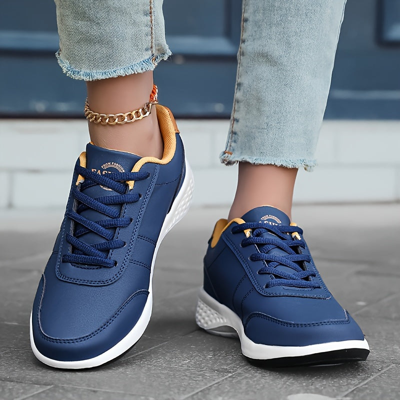 Women's casual lace-up sneakers with platform soft sole, perfect for walking or running.