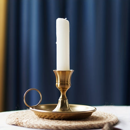 Stylish copper candlestick with Nordic charm - ideal for weddings, dining tables, birthdays, romantic settings.