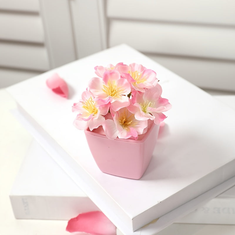 5 Mini artificial potted flowers for desktop decoration