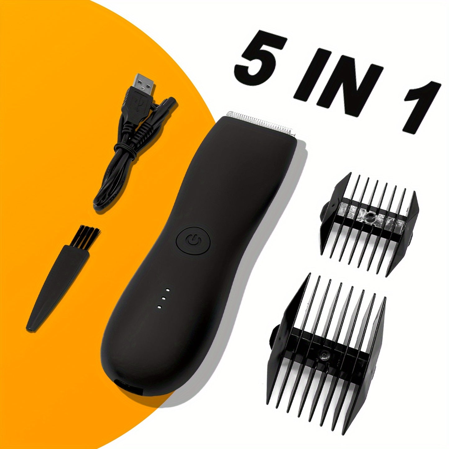 Professional body hair trimmer with replaceable blades. Electric trimmer for grooming men's body hair, including a ceramic blade. Ideal gift for your loved one.