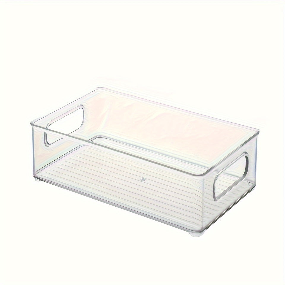 Stackable Refrigerator Organizer Box Transparent Kitchen Container for Pantry, Cabinet, Shelf, Drawer, Refrigerator - Ideal for Food Safe Storage of Snacks, Fruits, Vegetables, and Drinks, Multipurpose Storage Box