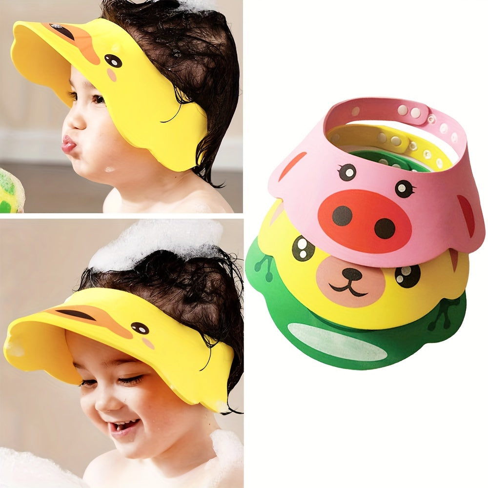 Keep your hair dry and protected with this Adjustable Shower Cap made of EVA material. Featuring fun Cartoon Designs, this Waterproof Shampoo Hat is a must-have Bathroom Essential. The Comfort-Fit Head Wash Cap is perfect for keeping your hair safe while