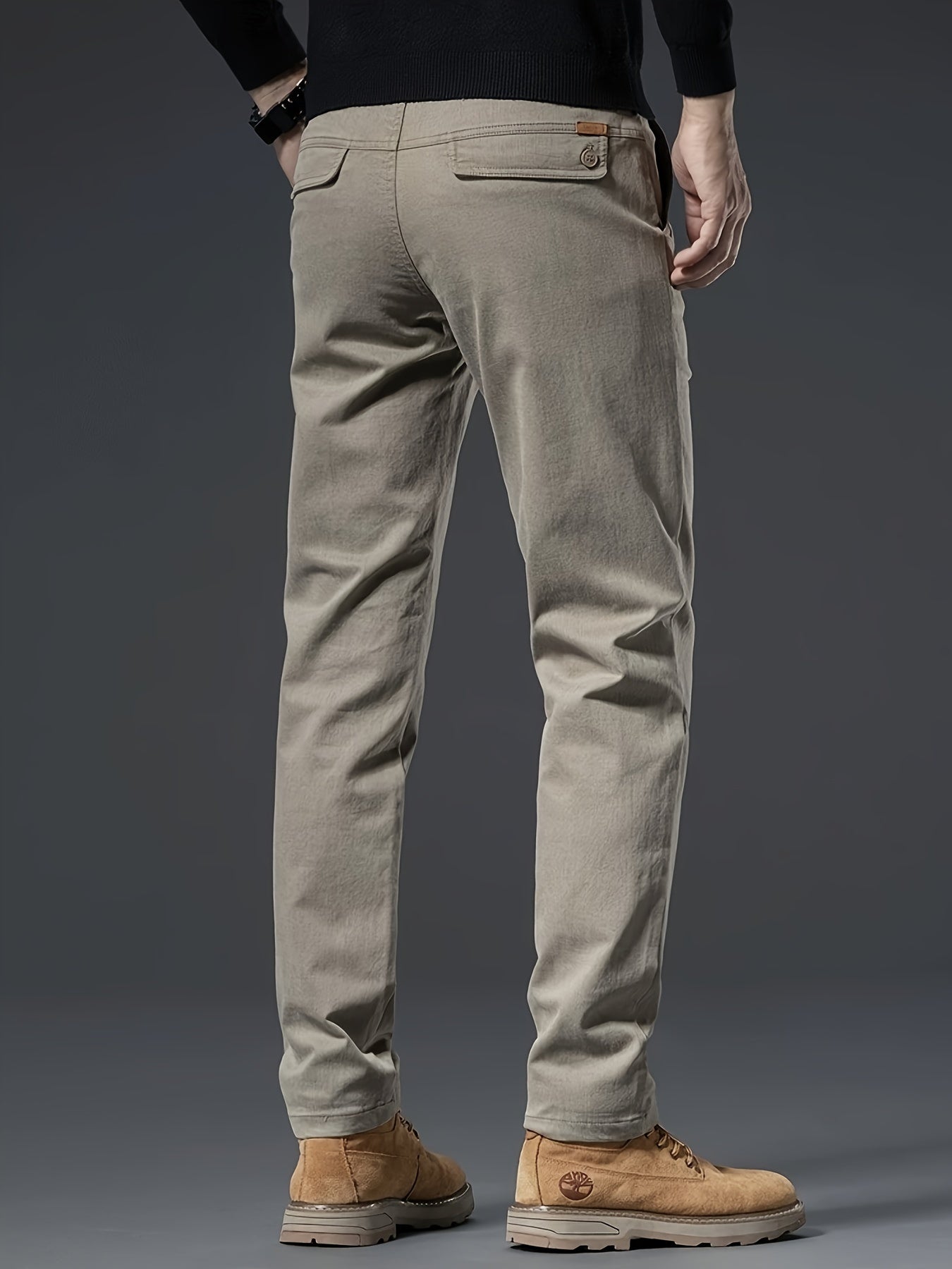 Premium cotton blend straight-leg pants for men - perfect for fall/winter business casual.