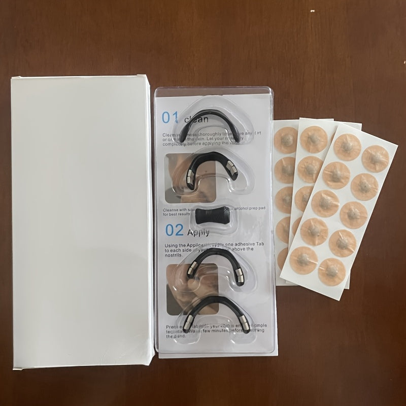 Nasal Breathing Expansion Kit with 4 clips, 1 magnetic extractor, and a magnetic nasal dilator with 30 magnets for comfortable wear and improved airflow. Ideal for both men and women.