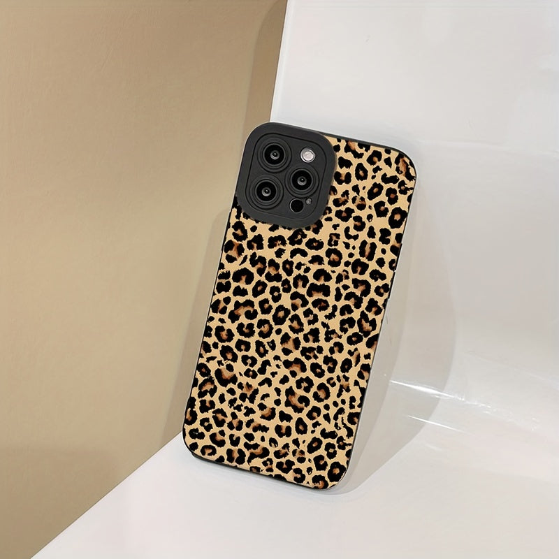 Leopard Print Phone Case for Various Smartphone Models - Soft and Thickened, Anti-fall.