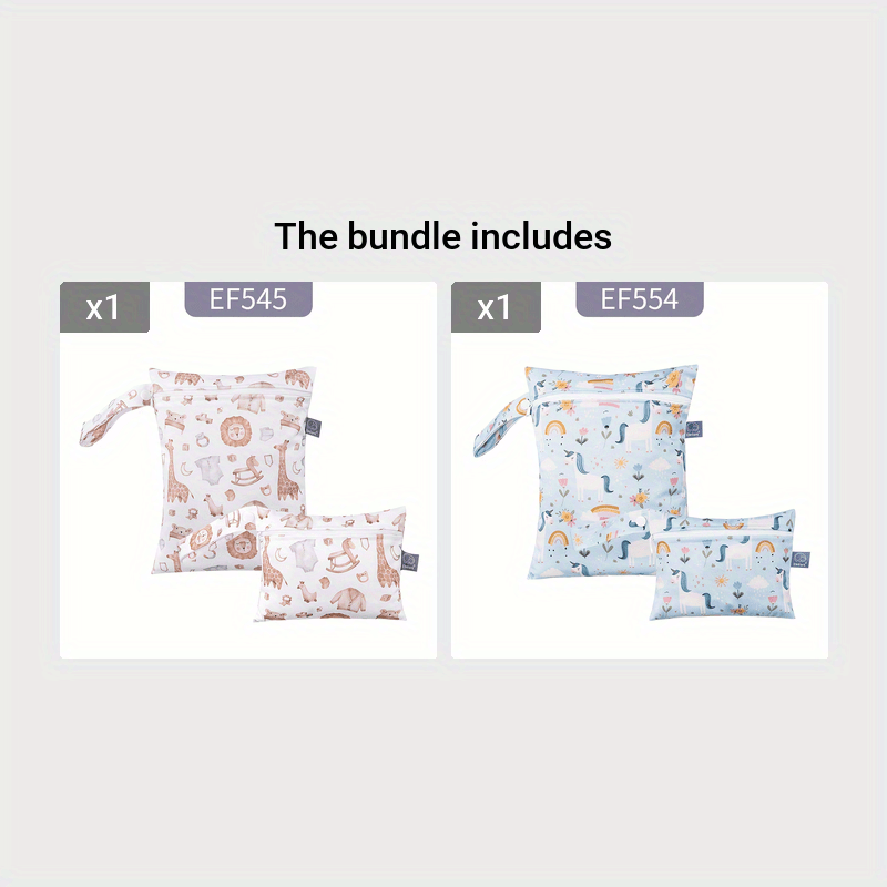 Small Waterproof Bags for Menstrual Storage, Cute Animal Print Diaper Bags, Set of 2, Perfect for Halloween, Thanksgiving, and Christmas Gifts