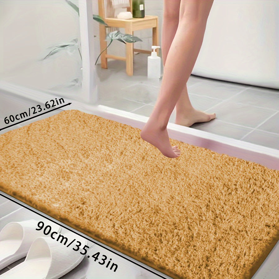 Ultra-soft bathtub mat with non-slip backing, absorbent and fade-resistant. Perfect for bathroom, laundry room, or entranceway.