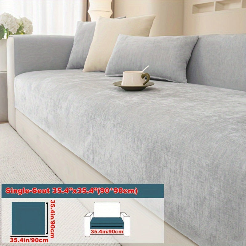 Chenille Sofa Cover suitable for armchairs to 4-seater sofas, pet-friendly, non-slip, machine washable - 1pc.