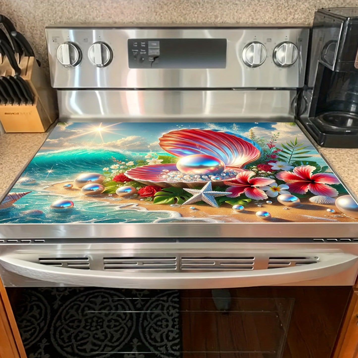 Elevate your kitchen with our premium stove protectors featuring a stylish shellfish design, perfect for modern kitchens. These durable, heat-resistant covers are scratch-proof and easy to clean, keeping your stove top looking like new.