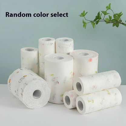 1 Roll of Eco-Friendly Disposable Kitchen Paper Towels - Can be Used up to 500 Times! Non-Stick Cloth Absorbs Oil and Grease, Washable and Can be Used Wet or Dry for Cleaning and Drying. Made from Natural Virgin Wood Pulp - The Ultimate Cleaning Tool!