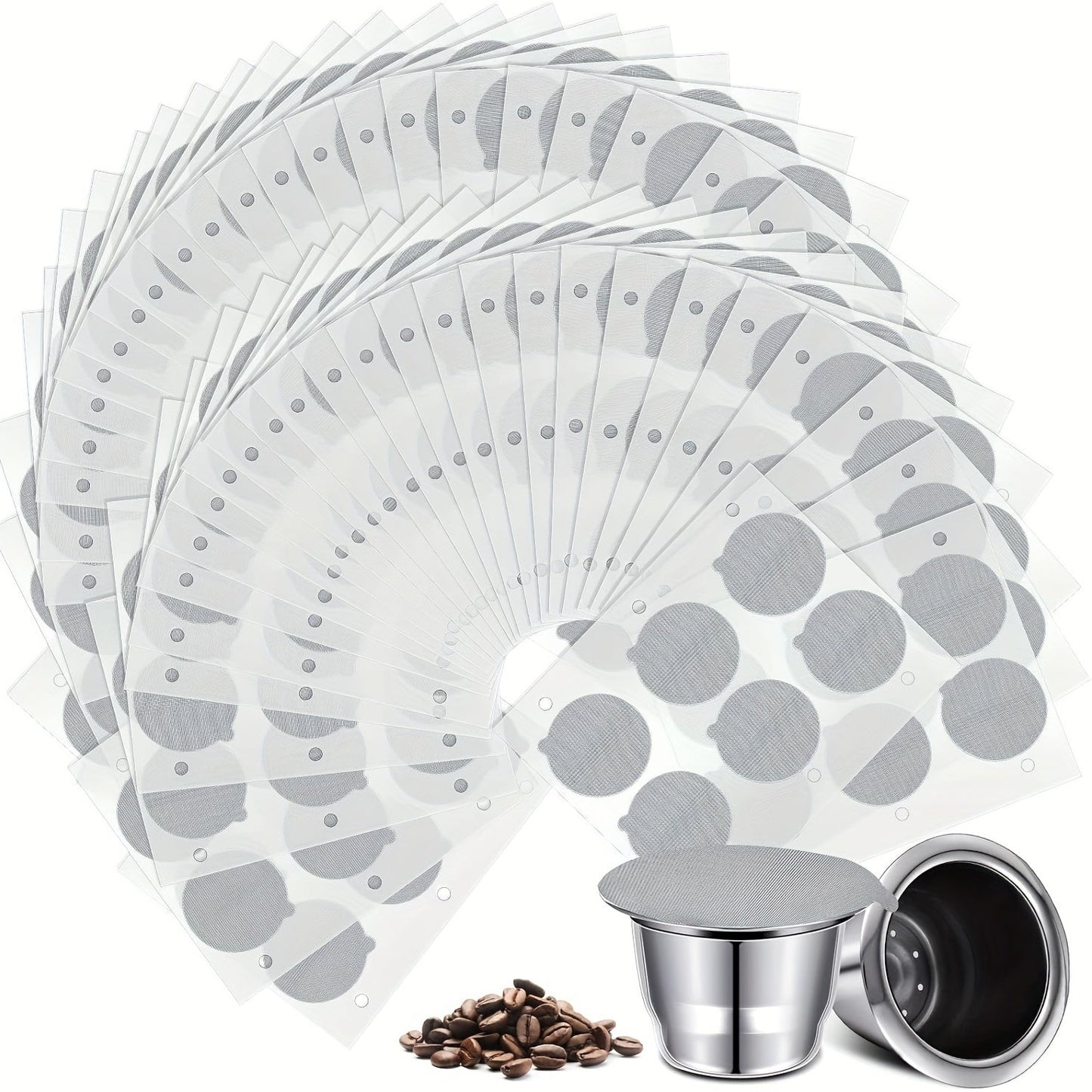 Refillable Stainless Steel Cups Compatible with Nespresso OriginalLine Machines - Reusable Coffee Capsules