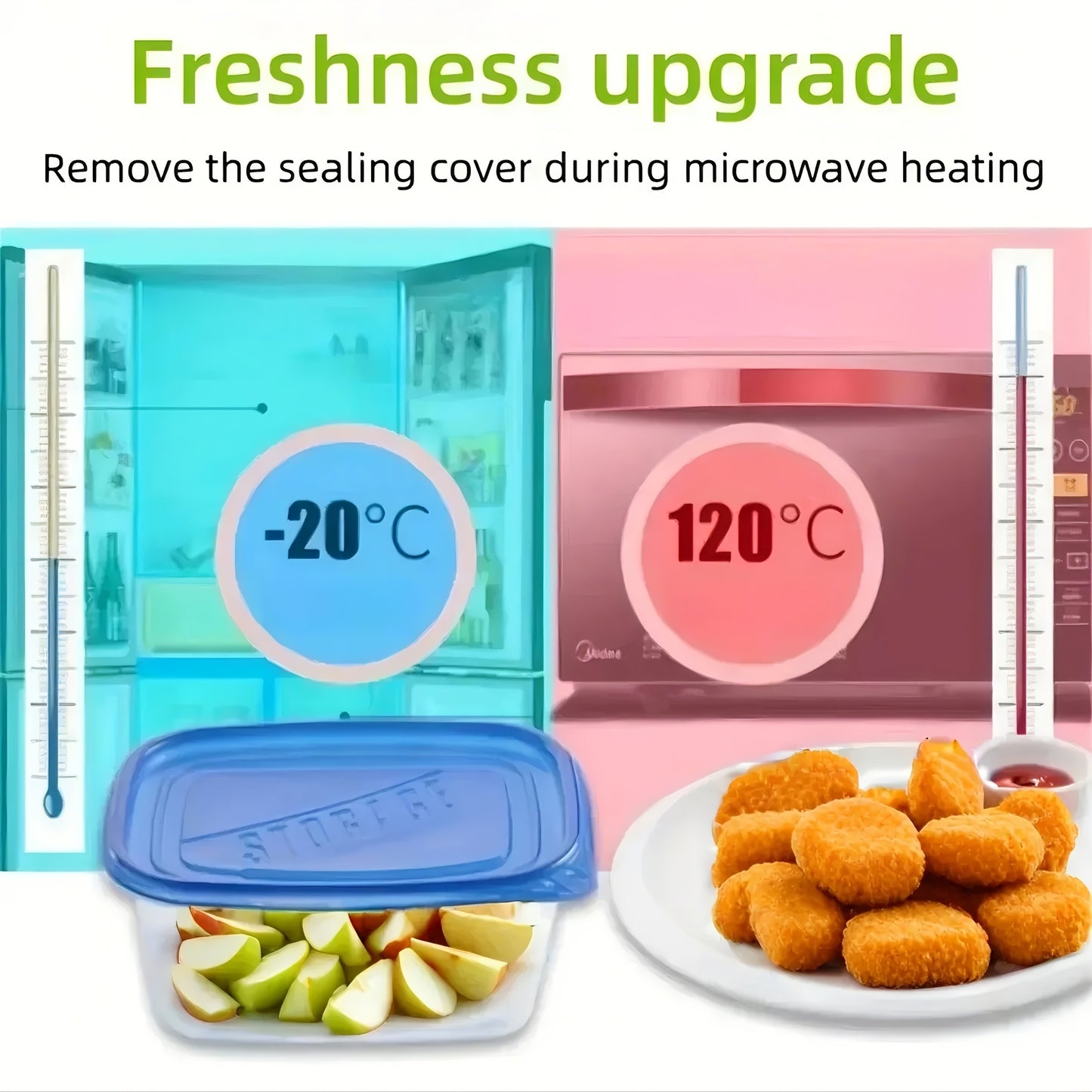 10pcs stackable plastic food storage containers with lids - reusable, dishwasher & microwave safe, ideal for lunch, grains, meat, fruits & vegetables