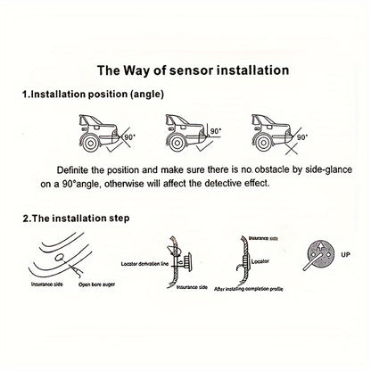 Hippcron Parking Sensor Kit: 4 probes, LED indicator, easy install, ultrasound detection, includes drill saw & 8 colors - Improve driving safety.