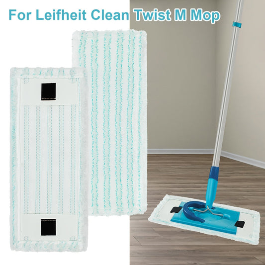 Set of 1/2/4 Replacement Pads for Flat Floor Mop, Compatible with Leifheit Clean Twist M Mop. Easy-to-Clean, Deeply Washable and Reusable Mop Cloth for Kitchen and Bathroom Floor Cleaning. Dust Cleaning Accessories.