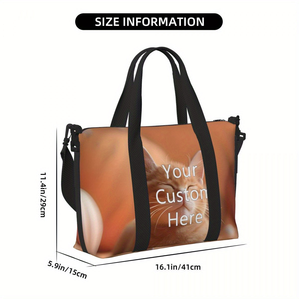 Personalized Duffle Bag with Customized Photo and Text - Lightweight and Versatile Sports and Travel Bag for Both Men and Women - Ideal for Gym, Weekend Escapes