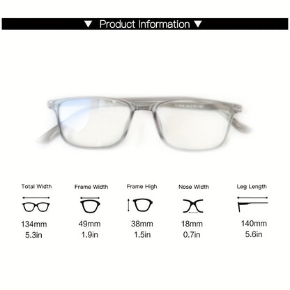 Stylish blue light blocking glasses with Y2K rectangle frame for both women and men, designed to reduce eyestrain from computers and gaming, suitable for parties and everyday fashion.