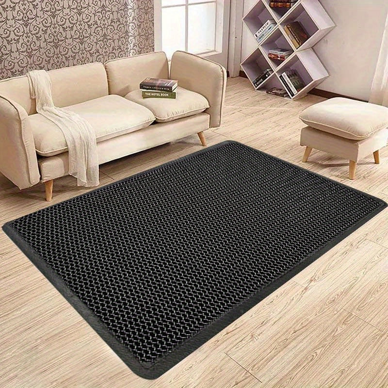 Modern Pattern Printed Kitchen Mat, 1pc, 1.1cm thick for durability, non-slip and stain resistant. Made of polyester fiber, machine washable and suitable for various areas of the home including the kitchen, living room, entryway, balcony, and as home