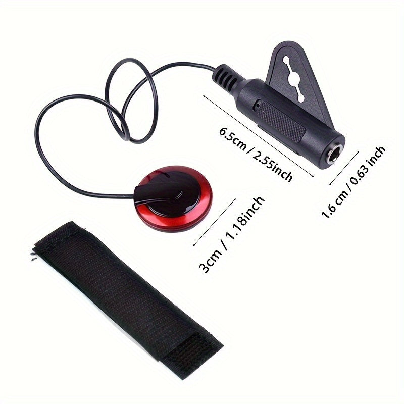 QiJiStar Professional Guitar Pickup with ABS material and Piezo contact, 6.35mm female plug for easy installation on acoustic guitar, ukulele, banjo, kalimba, harp. Suitable for room