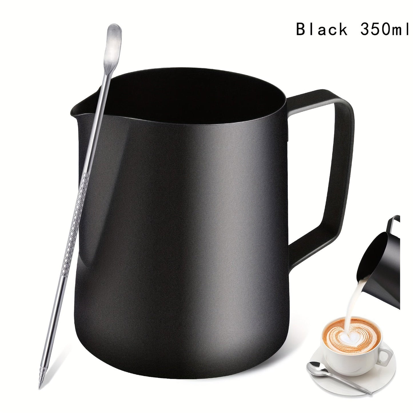 One 20oz Stainless Steel Coffee Cup with Pull Flower Scale and Needle, Milk Frother Cup with Pointed Nose, Fancy Drinking Cup with Pull Flower Needle, Water Bottle, Coffee Accessories for Travel and Vacation.