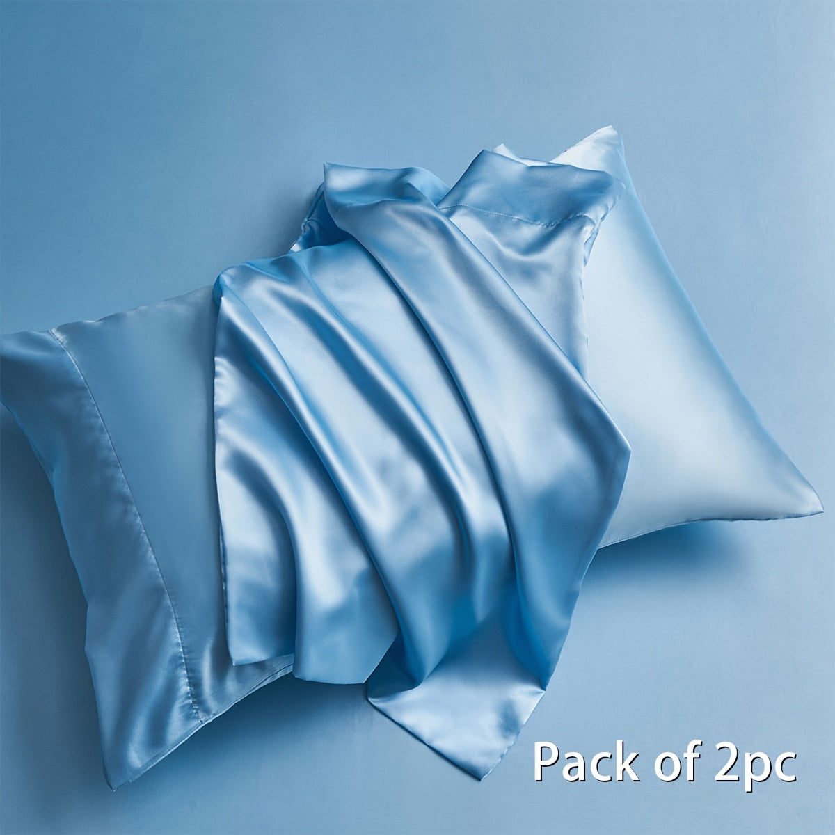 Two pieces of satin pillowcases available in solid colors perfect for the living room or bedroom. Pillow inserts are not included.