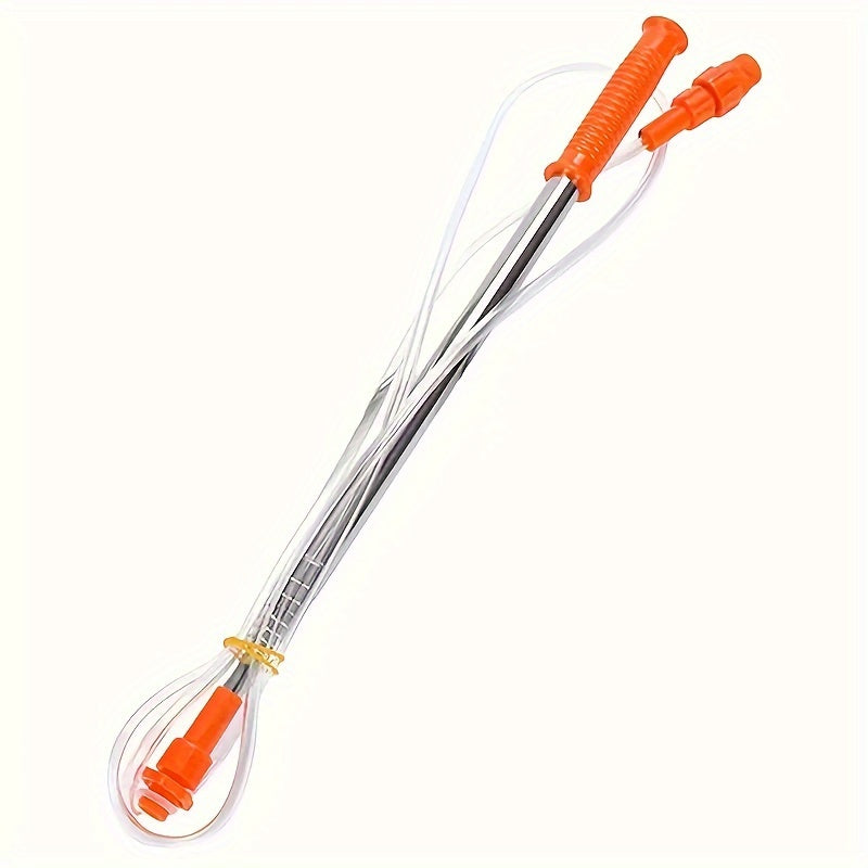 Durable stainless steel extension rod for efficient watering and spraying in the garden.