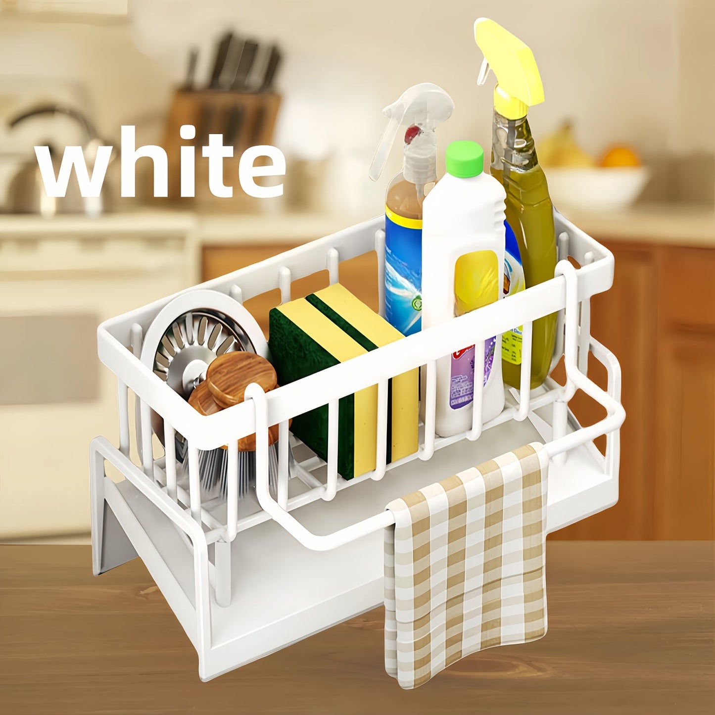 Get organized with the Multifunctional Kitchen Storage Rack! This modern plastic rack comes in a combo pack of 1 or 2 pieces, with 5 styles to choose from. It features a draining function, space-saving design, and large capacity to help keep your kitchen