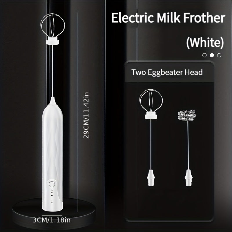 The Portable Electric Egg Beater features a 3-Speed USB Milk Frother and Hand Held Coffee Whisk. This Stainless Steel Kitchen Gadget includes a Built-in Lithium Battery with a Rechargeable 600mAh capacity, perfect for Smooth Frothing.