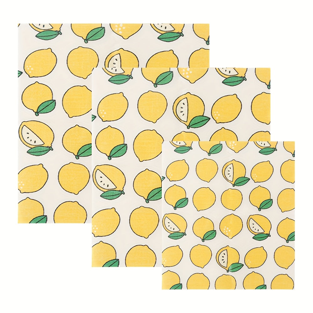 Reusable Beeswax Wraps Set of 3 - Stylish Kitchen Storage Solution for Keeping Food Fresh