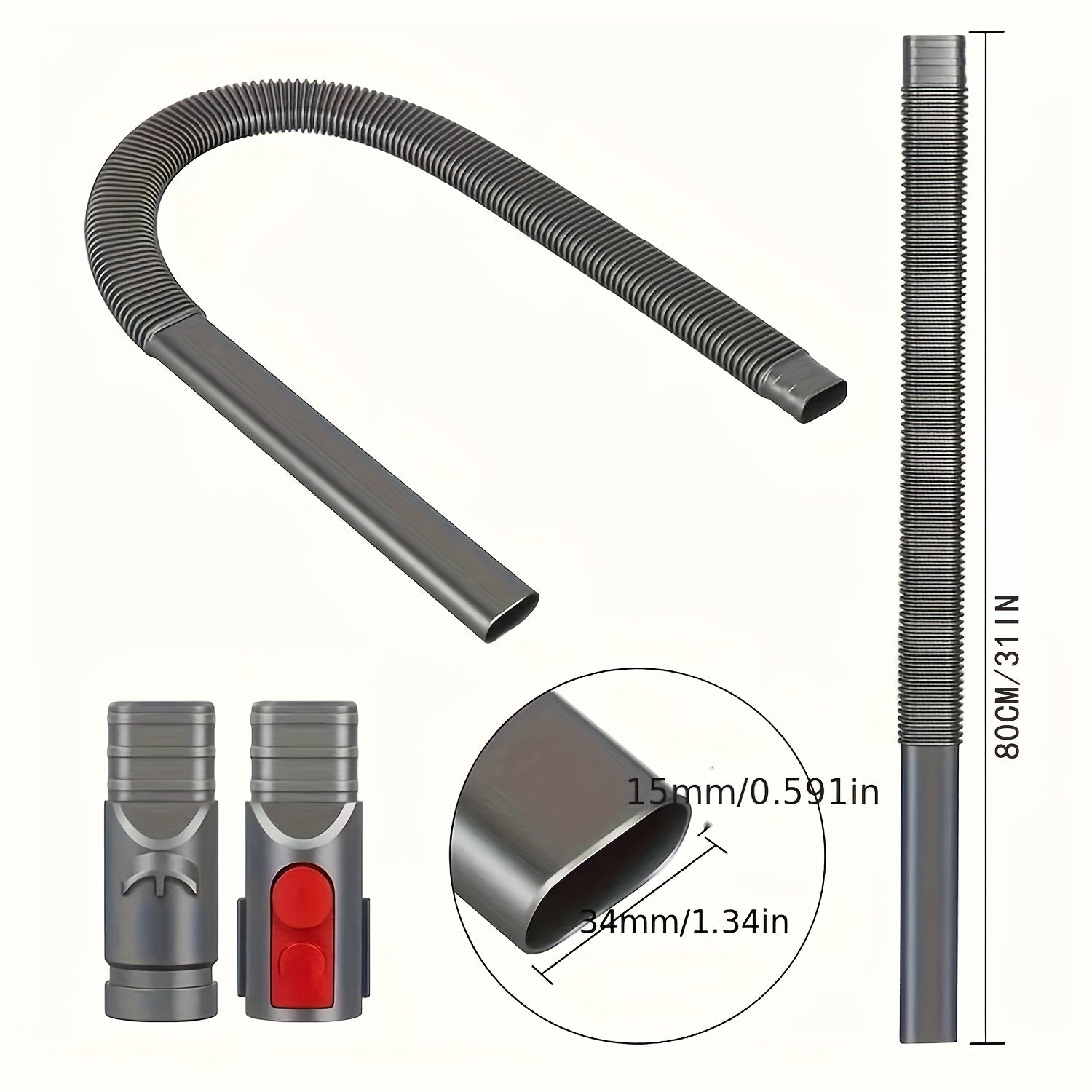 Keep your Dyson V6 V7 V8 V10 V11 V12 V15 cordless vacuum in top condition with this set of dryer vent cleaning accessories. The kit includes a type connector, a soft long hose, and a flexible crevice tool, perfect for cleaning corners and gaps in your