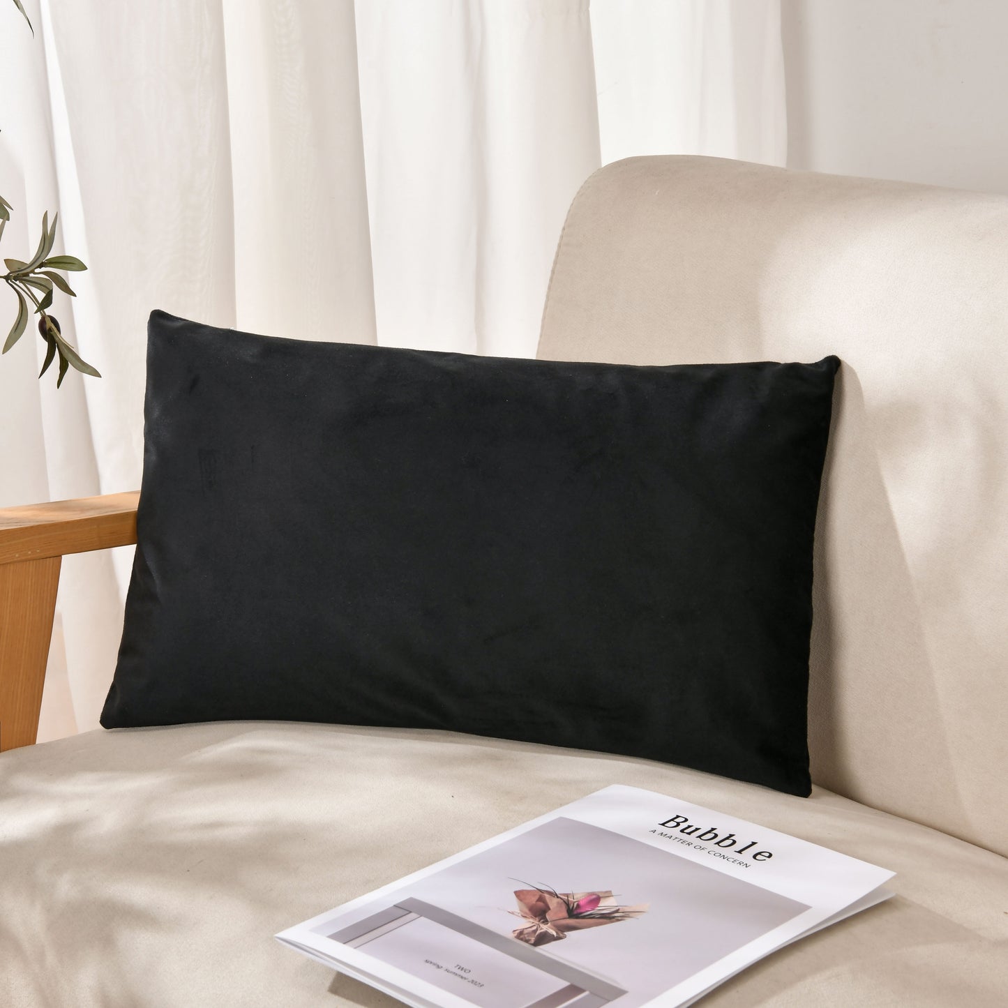 1 piece Dutch Velvet throw pillowcase, single sided printing, 29.97cm x 50.04cm, perfect for sofa or bedroom decoration, pillow core not included.