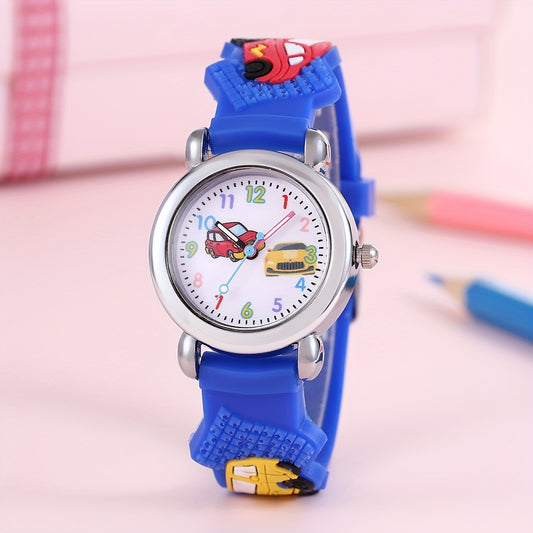 One cute car print quartz watch for boys and girls, perfect for daily life and as a gift.