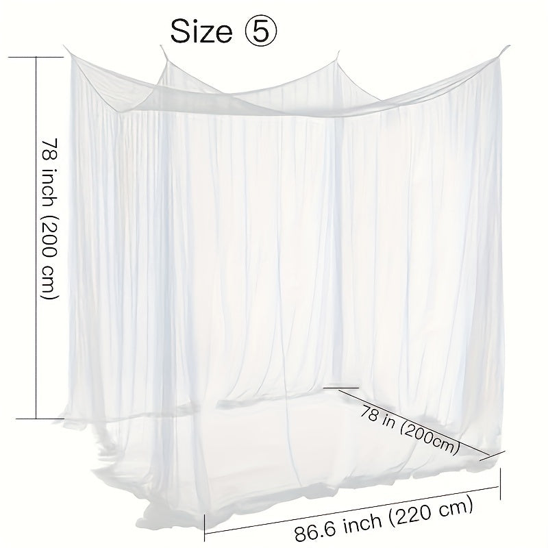 Travel Camping Net Tent 1pc with large space and 15 eye encrypted mesh square mosquito net. Suitable for hammock, camping, bedroom, and yard. Comes in 4 sizes and easy to install.