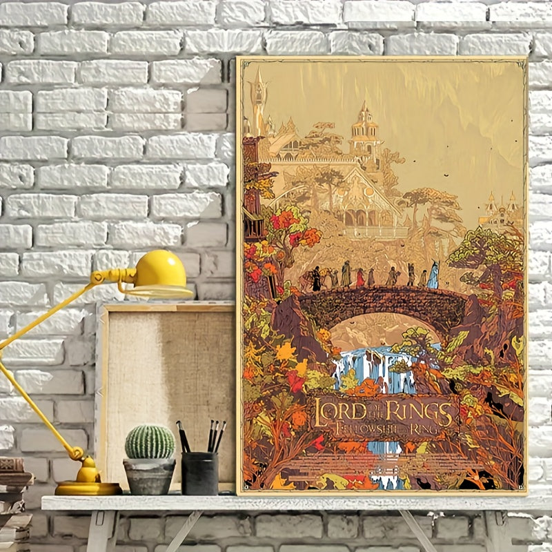 Middle-earth Landscape Abstract Poster Canvas Painting for bedroom home decoration. Gift idea. Canvas is unframed.