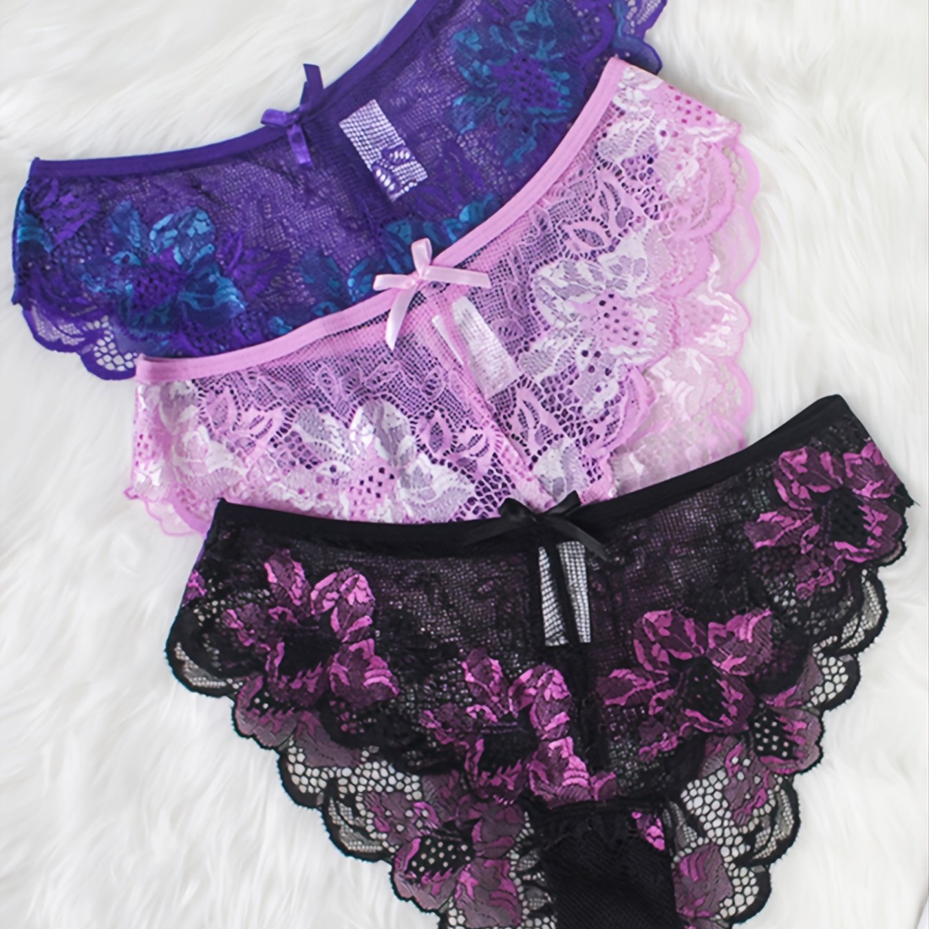 Sensual lace low waist panties for women, with a breathable and alluring hollow design.