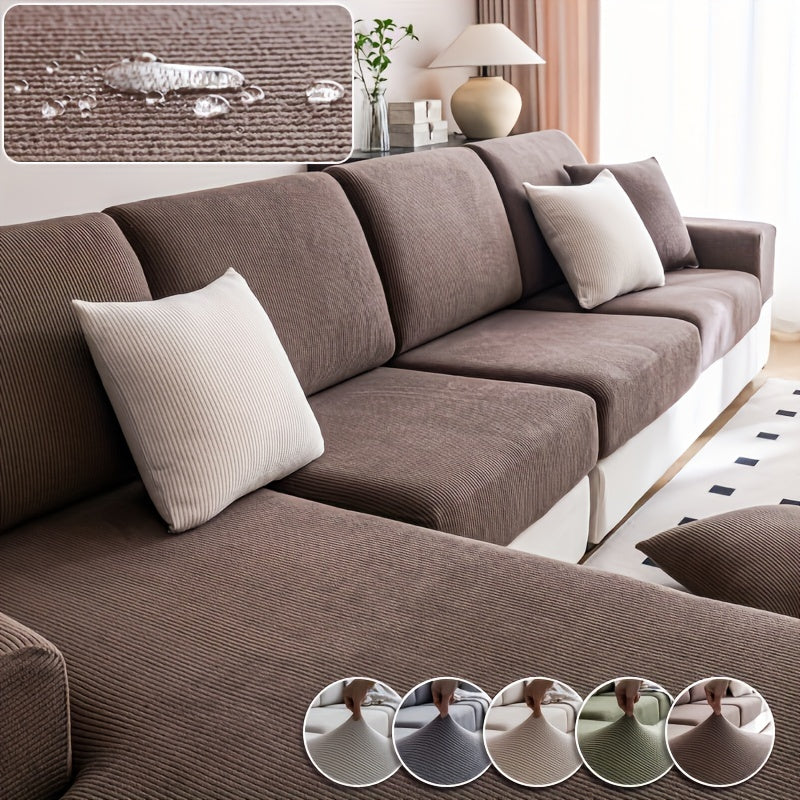 Contemporary Striped Sofa Cover: Pet-Friendly, Non-Slip, Machine Washable for L-Shaped and Single/Double/Triple/Quadruple Seat Sofas, Perfect Christmas Gift