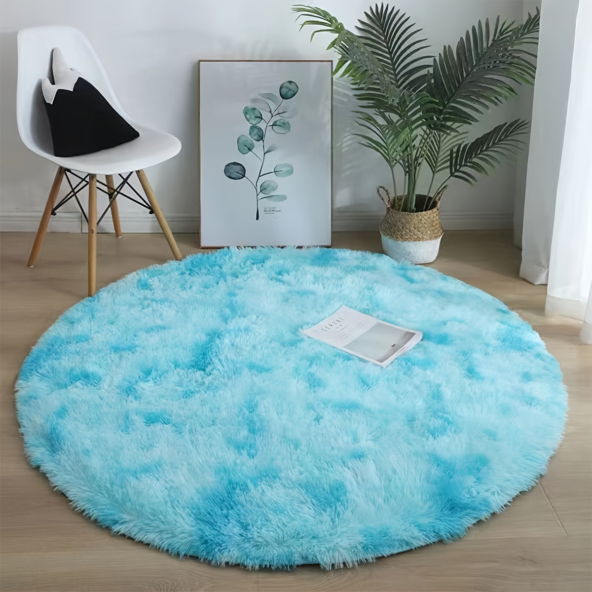 Soft and fluffy plush area rug with non-slip rubber backing, made of 100% polyester fiber. This machine washable rug features a round low pile, perfect for bedroom, living room, and indoor decor. Ideal for Christmas, Halloween, Thanksgiving, and