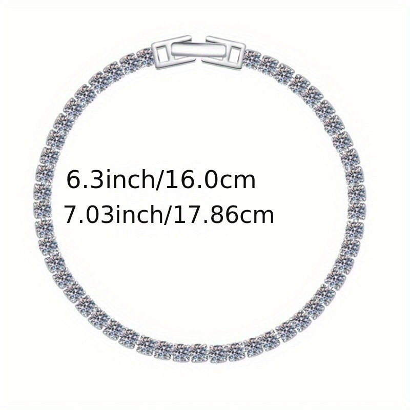 Stunning 925 Sterling Silver Tennis Bracelet featuring Moissanite Gems, Round D-Color VVS1, in a range of sizes - Ideal Jewelry Gift for Women, Men, Wife, or Mother